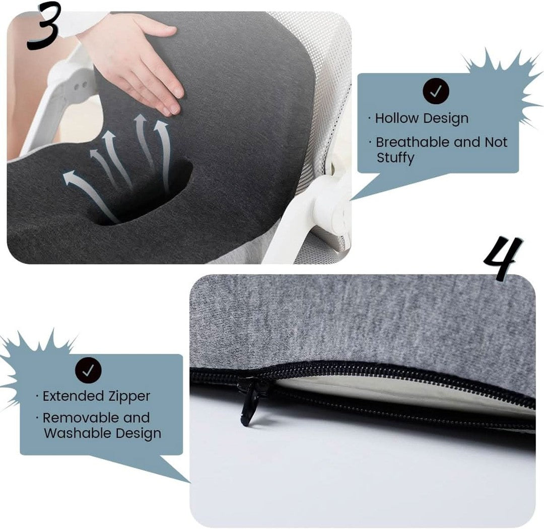 Memory foam seat cushion with a removable cover on a chair - product photo 3