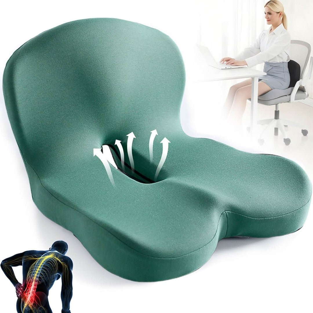Memory foam seat cushion with a removable cover on a chair - product photo 4