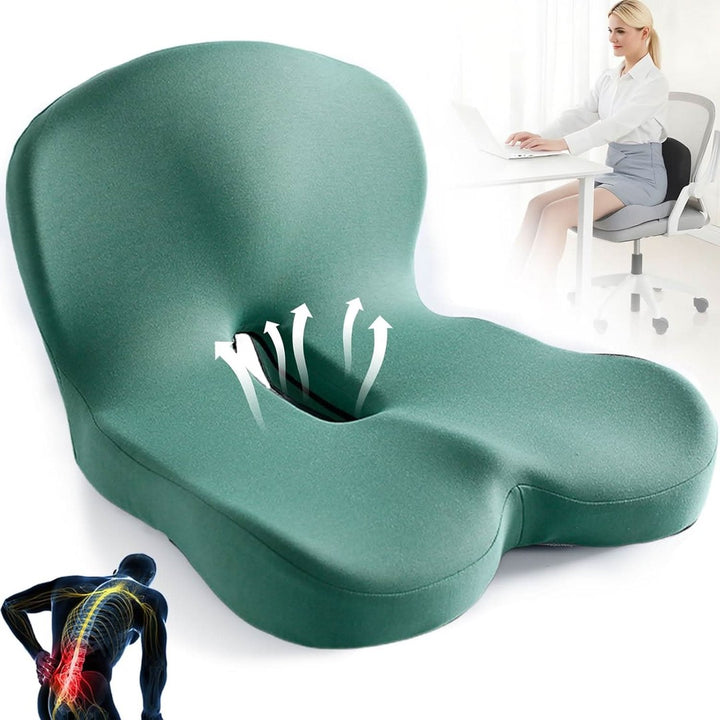 Memory foam seat cushion with a removable cover on a chair - product photo 4