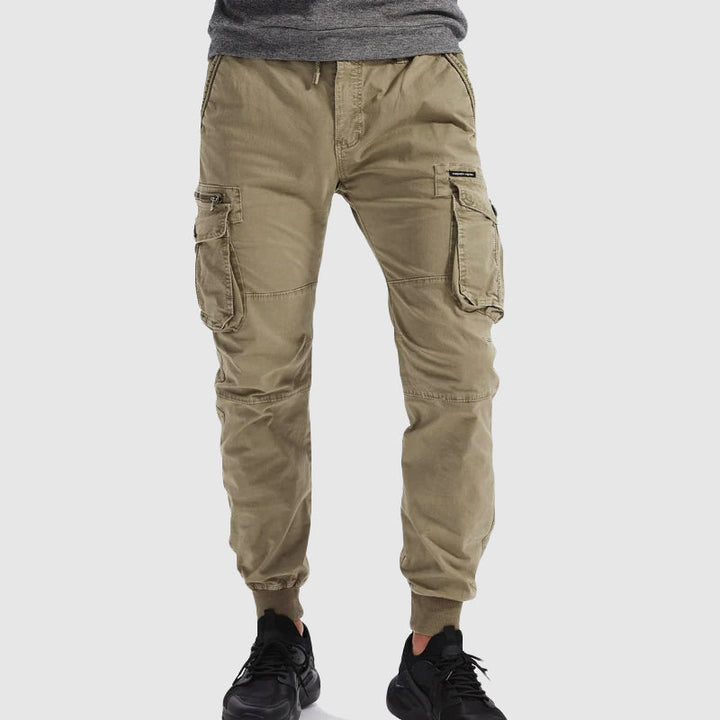 Aaron | Men’s Utility Cargo Pants With Multiple Pockets And Elastic Ankle Cuffs