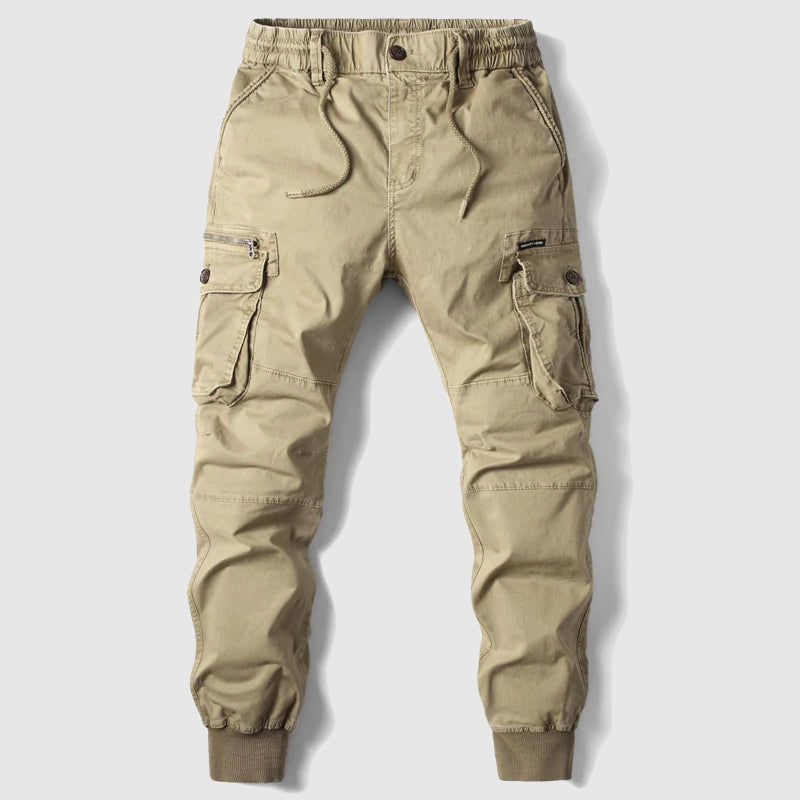 Aaron | Men’s Utility Cargo Pants With Multiple Pockets And Elastic Ankle Cuffs