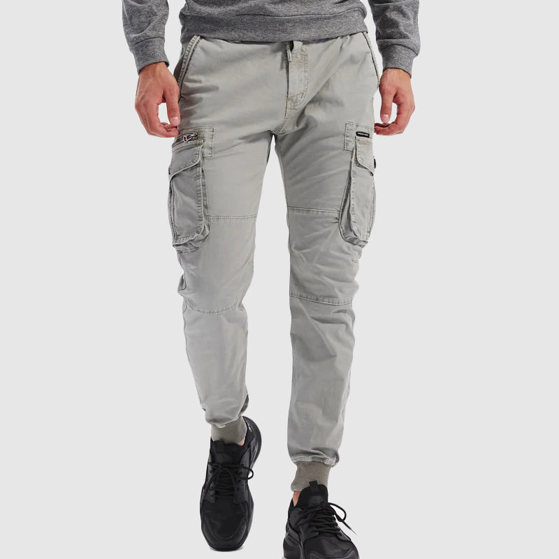 Aaron | Men’s Utility Cargo Pants With Multiple Pockets And Elastic Ankle Cuffs