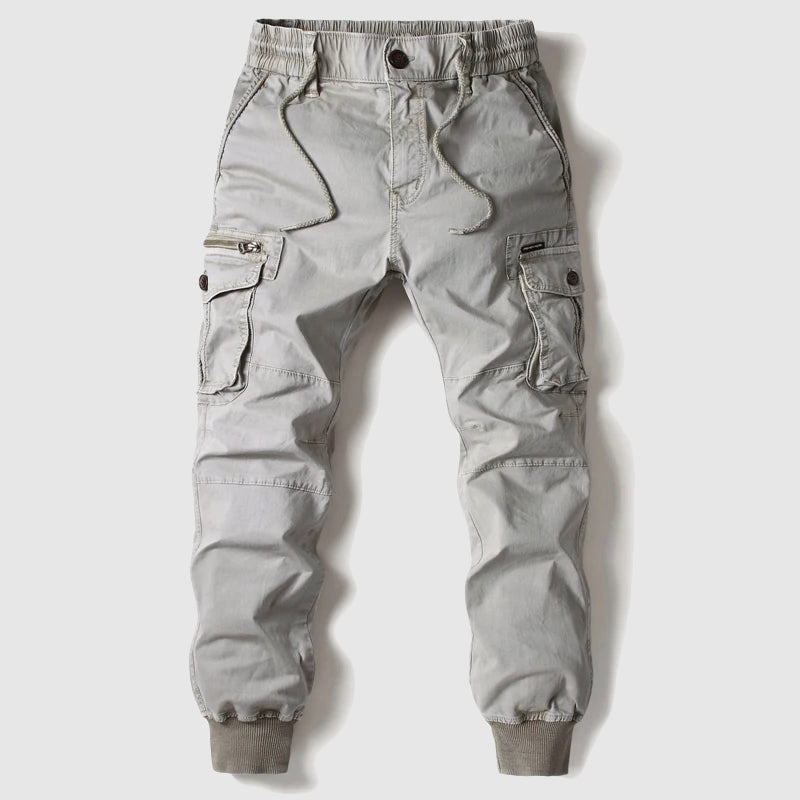 Aaron | Men’s Utility Cargo Pants With Multiple Pockets And Elastic Ankle Cuffs