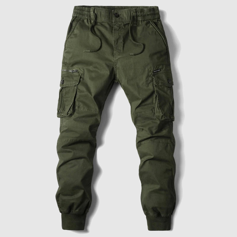 Aaron | Men’s Utility Cargo Pants With Multiple Pockets And Elastic Ankle Cuffs