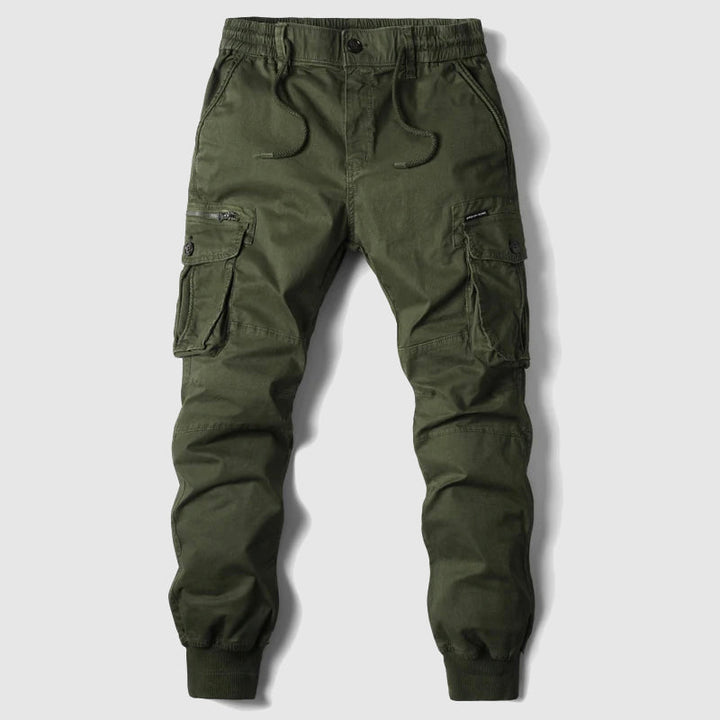 Aaron | Men’s Utility Cargo Pants With Multiple Pockets And Elastic Ankle Cuffs