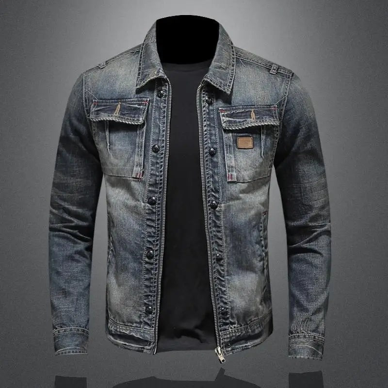 Men's button-front denim jacket - product photo 1
