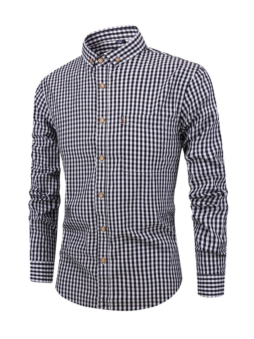 Men's check shirt with a comfortable cut - product photo 6