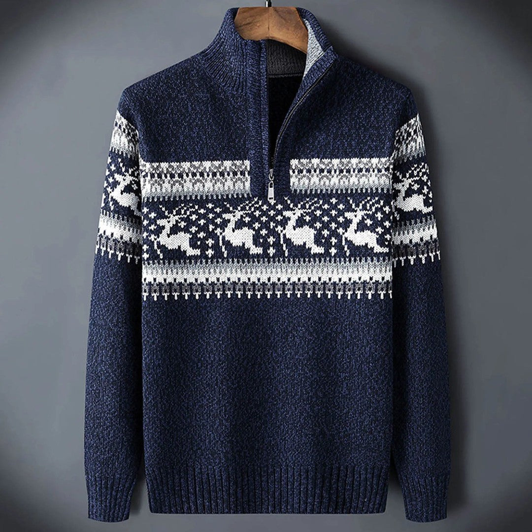 Men's Fair Isle half-zip sweater - product photo 1