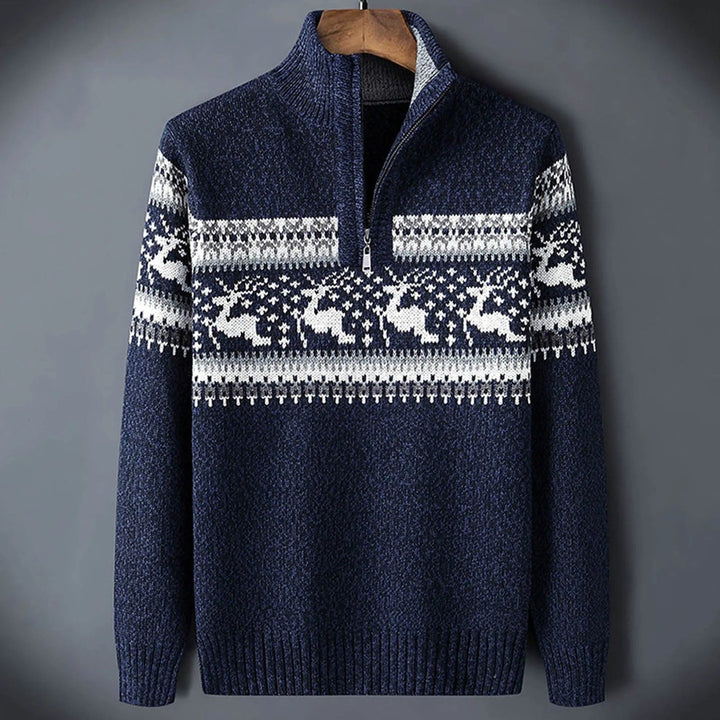Men's Fair Isle half-zip sweater - product photo 1