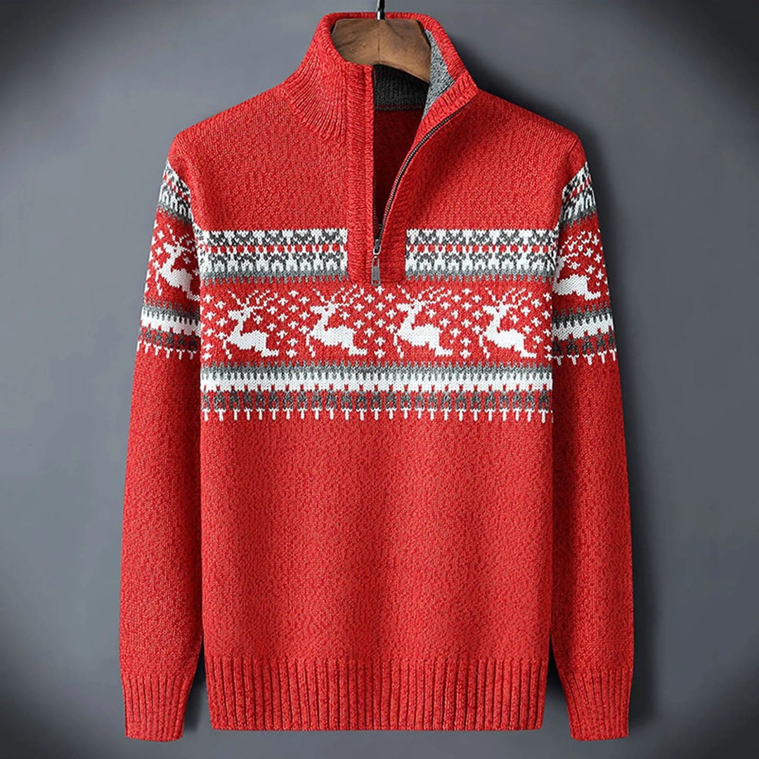 Men's Fair Isle half-zip sweater - product photo 2