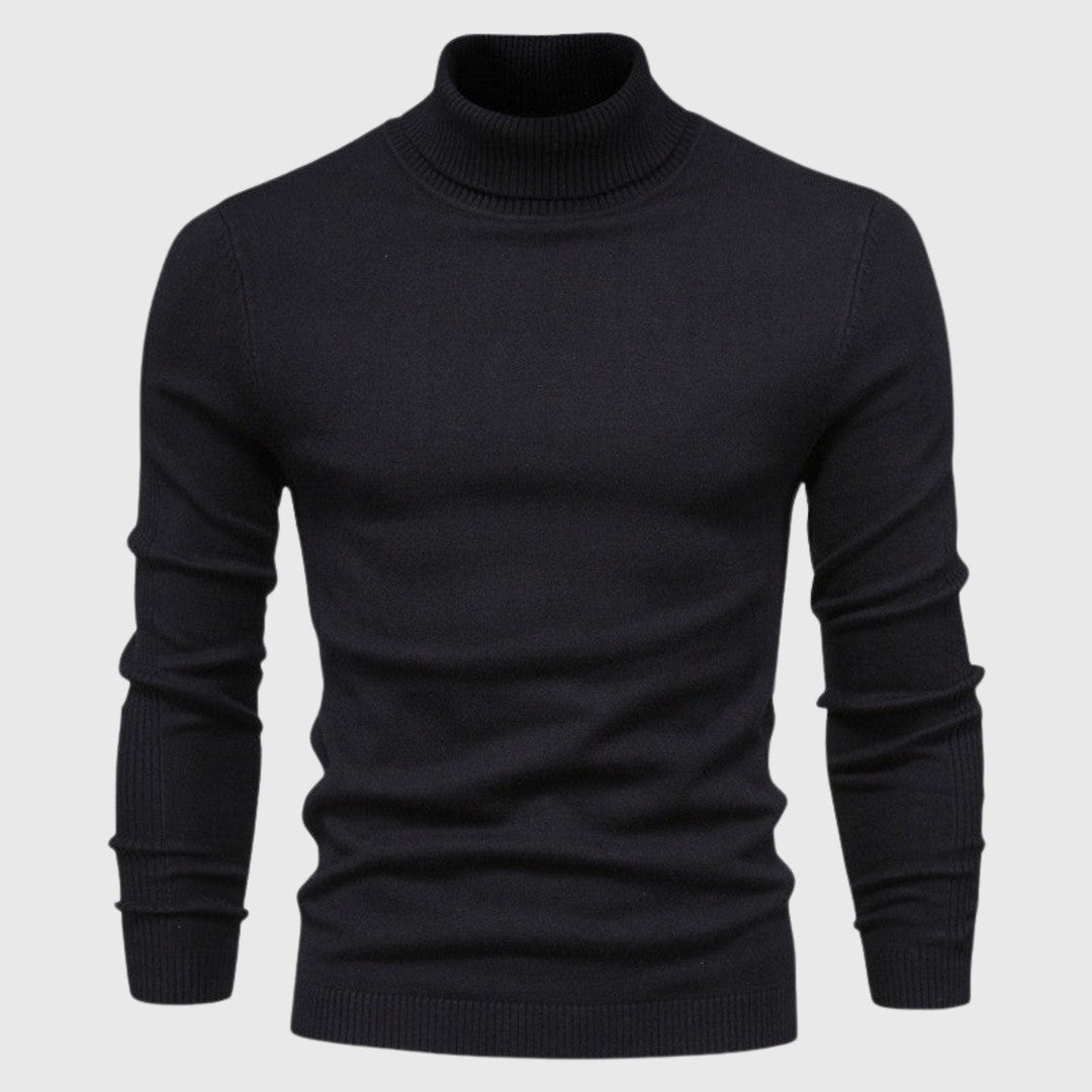 Men's fine knit turtleneck sweater - product photo 1