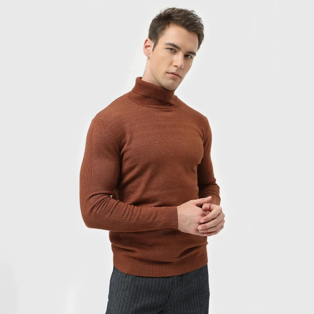 Men's fine knit turtleneck sweater - product photo 13