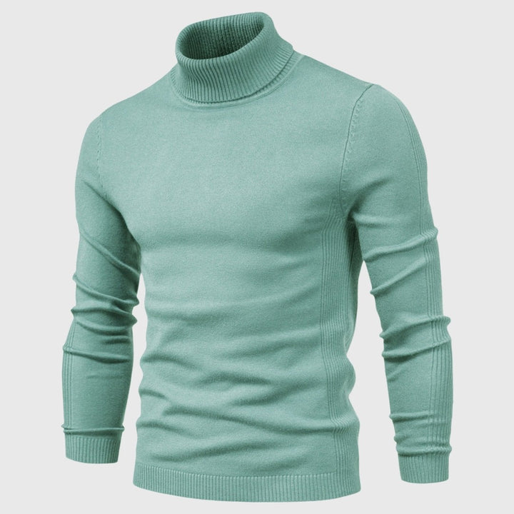 Men's fine knit turtleneck sweater - product photo 3