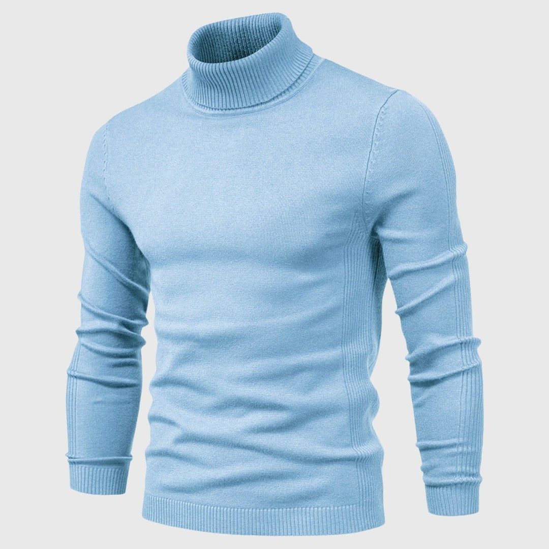 Men's fine knit turtleneck sweater - product photo 5