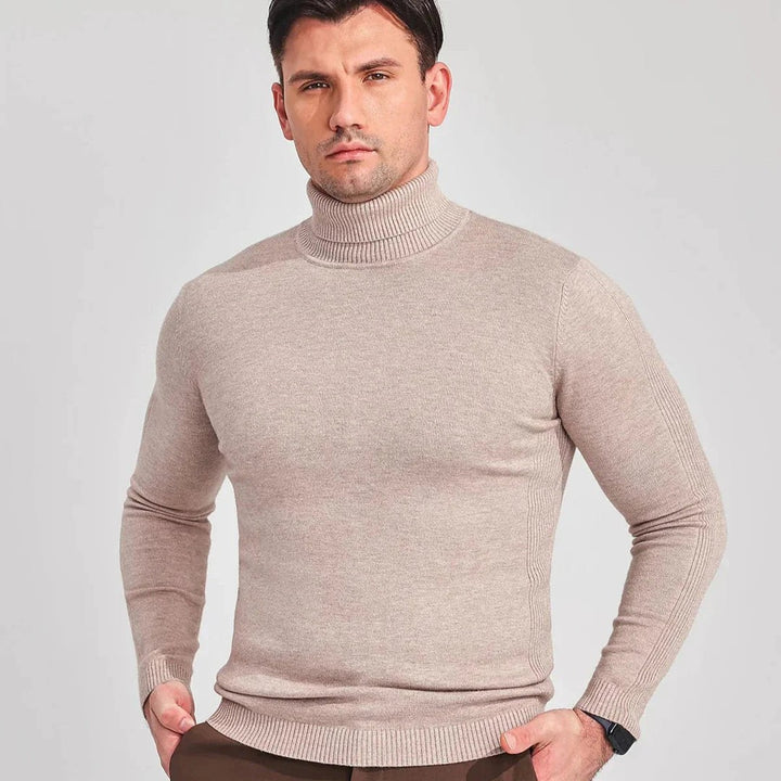Men's fine knit turtleneck sweater - product photo 7