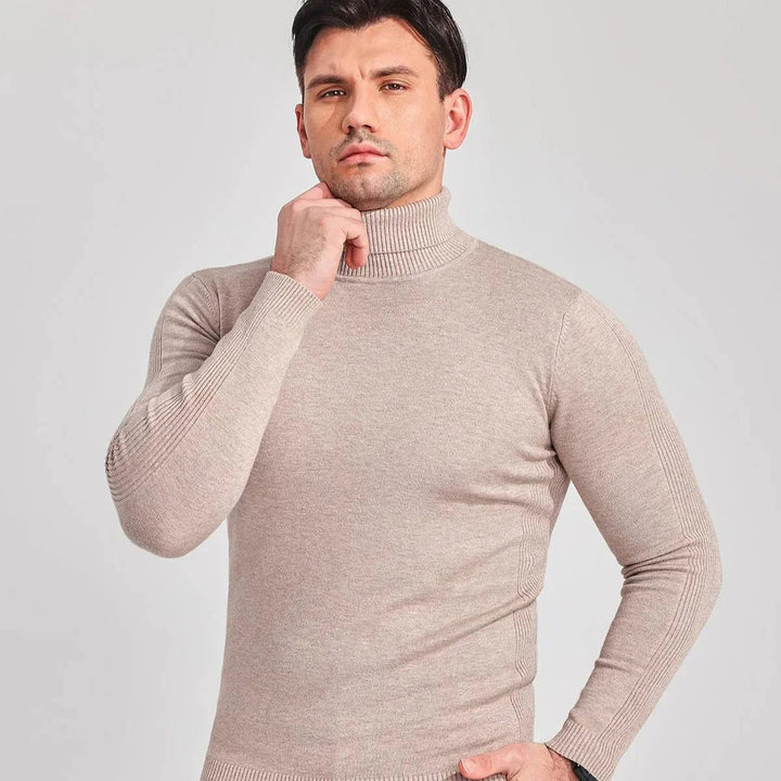 Men's fine knit turtleneck sweater - product photo 8