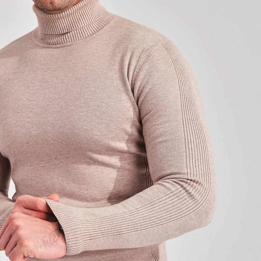 Men's fine knit turtleneck sweater - product photo 9