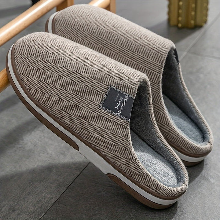 Herringbone slippers with a plush lining and non-slip sole - product photo 2