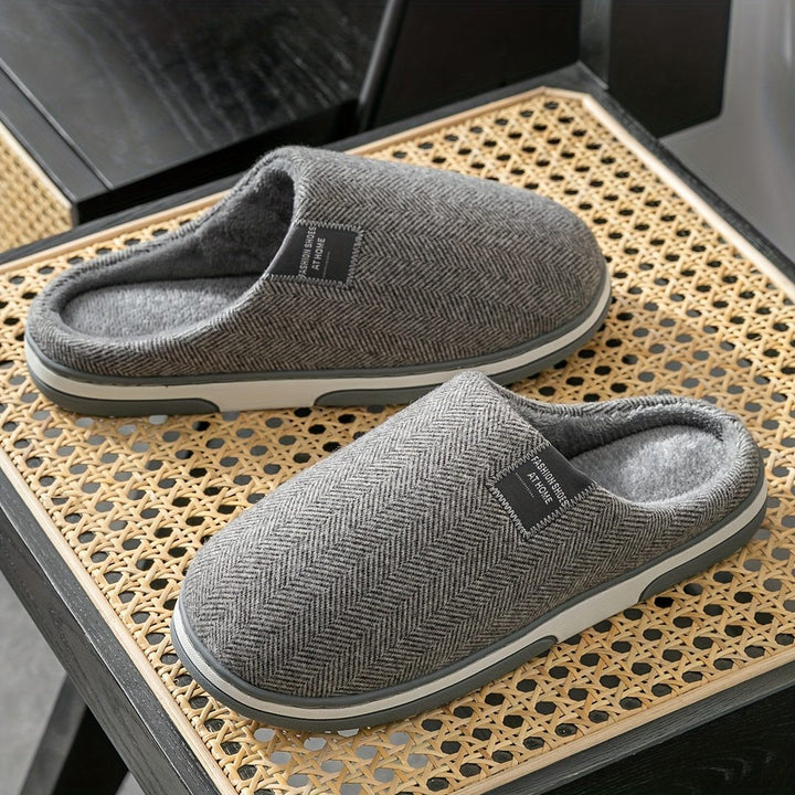 Herringbone slippers with a plush lining and non-slip sole - product photo 3