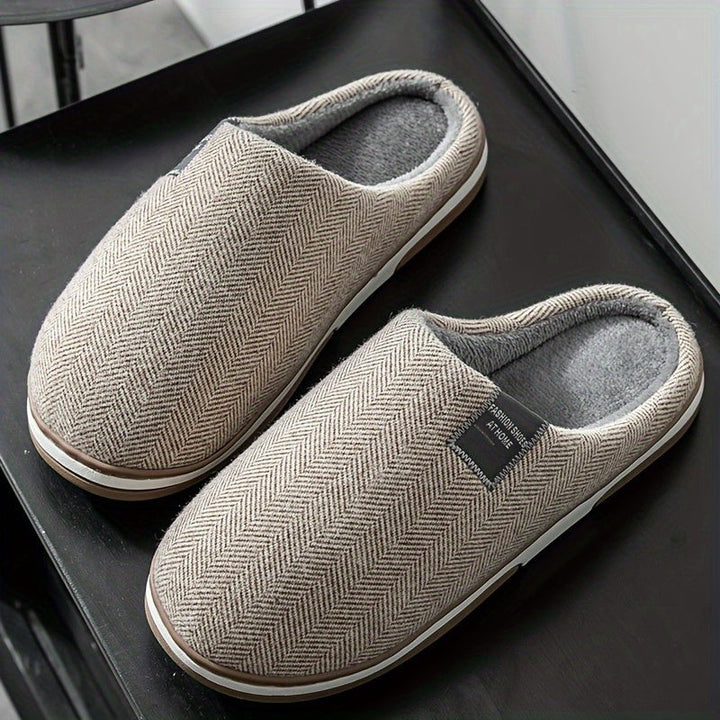 Herringbone slippers with a plush lining and non-slip sole - product photo 4