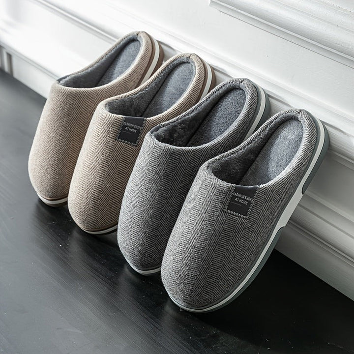 Herringbone slippers with a plush lining and non-slip sole - product photo 5