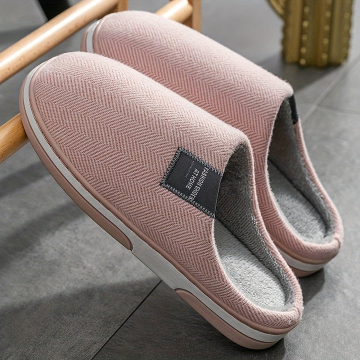 Herringbone slippers with a plush lining and non-slip sole - product photo 6