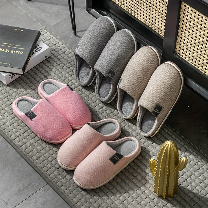 Herringbone slippers with a plush lining and non-slip sole - product photo 7