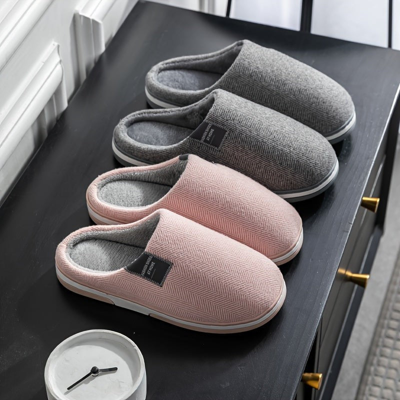 Herringbone slippers with a plush lining and non-slip sole - product photo 9