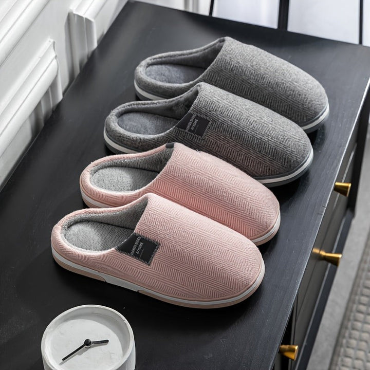 Herringbone slippers with a plush lining and non-slip sole - product photo 9