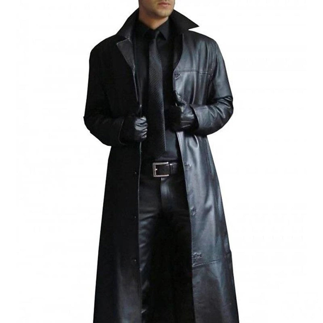 Men's leather coat - product photo 1