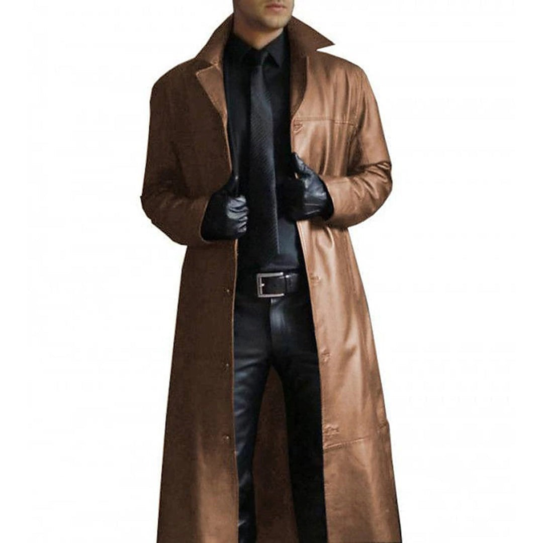 Men's leather coat - product photo 3