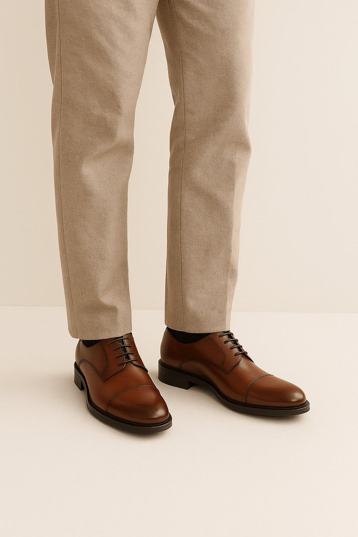 Men's leather Oxford dress shoes with closed lacing - product photo 3