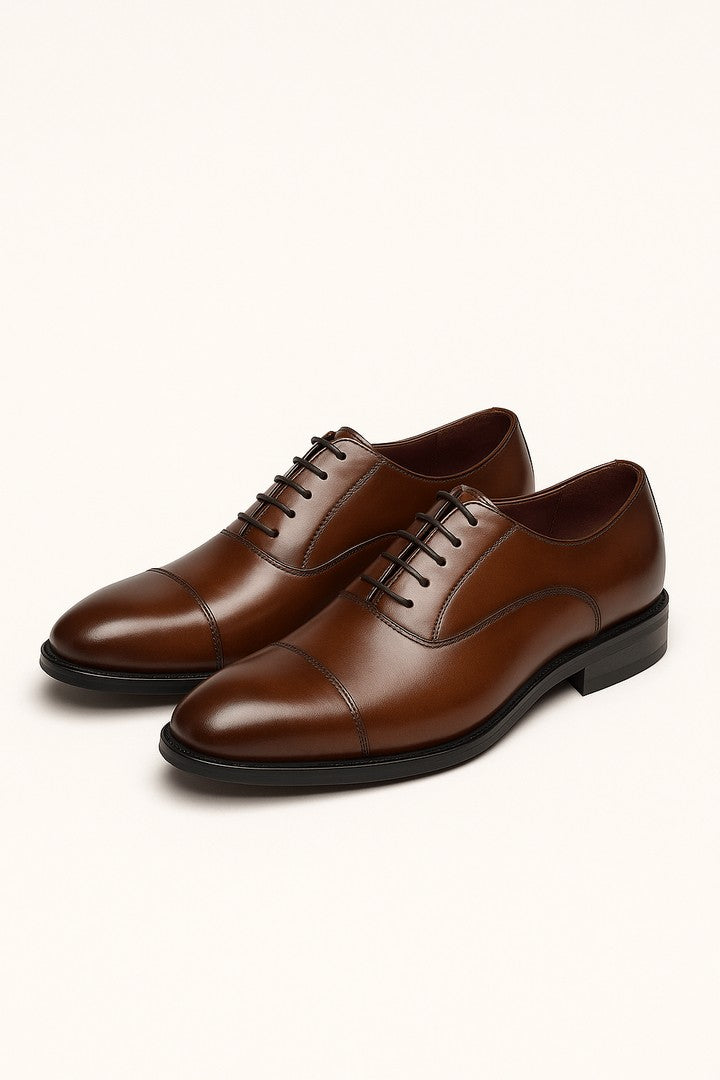 Men's leather Oxford dress shoes with closed lacing - product photo 4