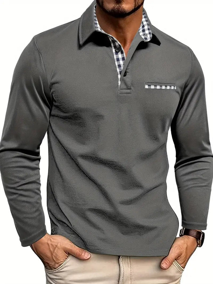 Men's long sleeve polo shirt - product photo 1