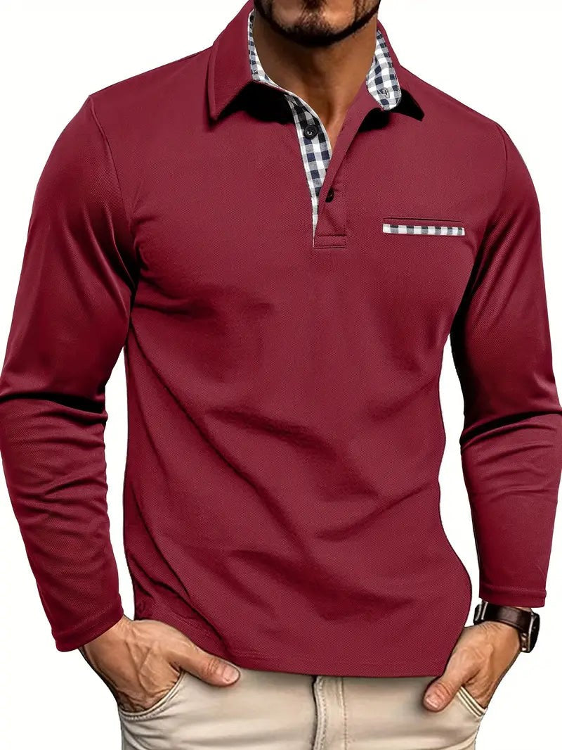 Men's long sleeve polo shirt - product photo 2