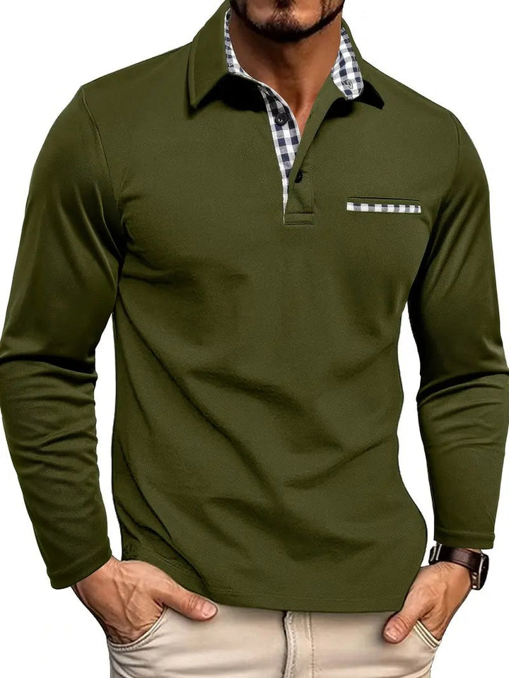 Men's long sleeve polo shirt - product photo 3