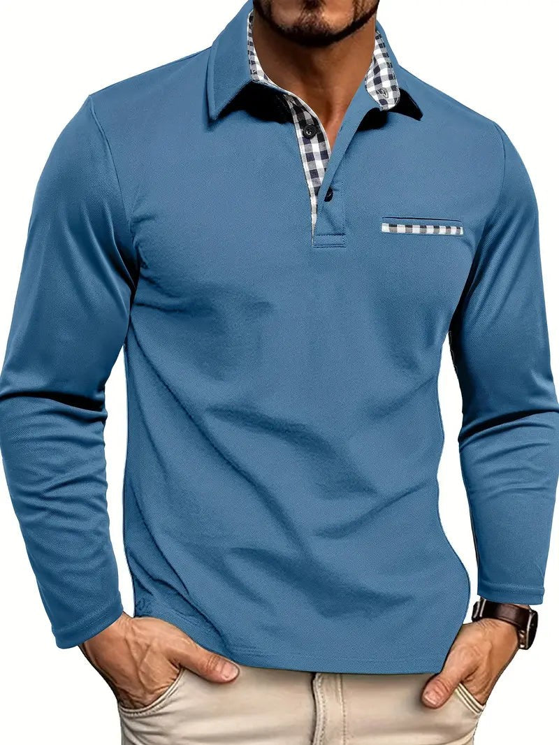 Men's long sleeve polo shirt - product photo 4