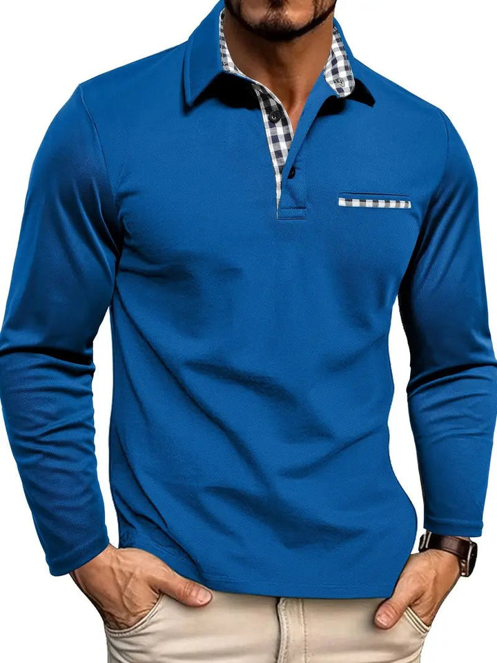 Men's long sleeve polo shirt - product photo 5