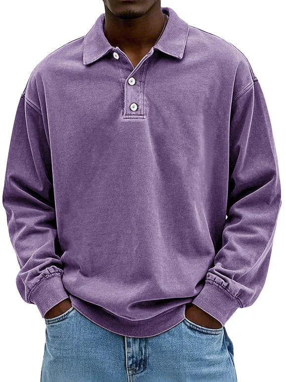 Men's long sleeve polo shirt - product photo 8