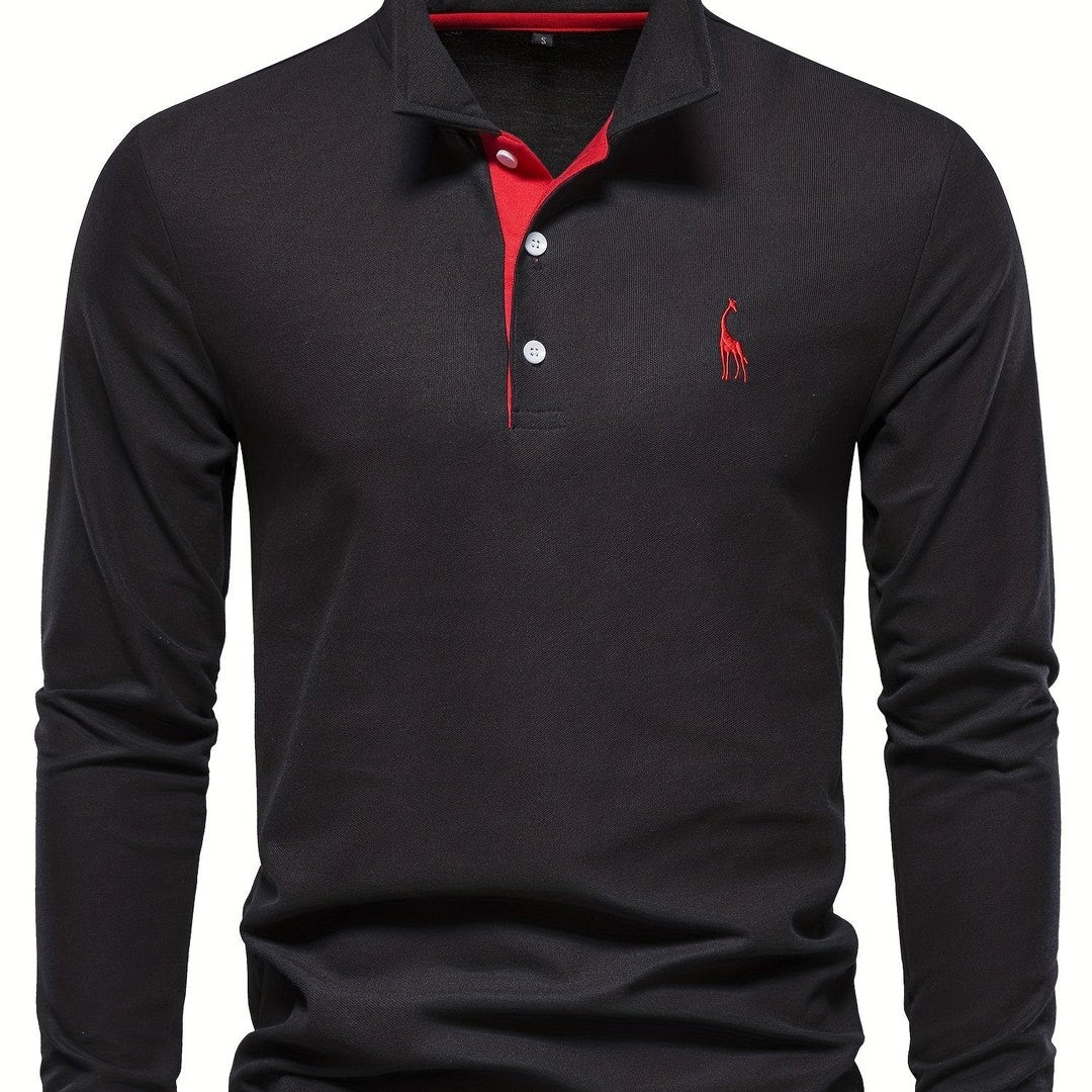 Men's long sleeve polo shirt - product photo 12