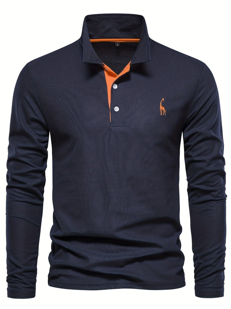 Men's long sleeve polo shirt - product photo 5