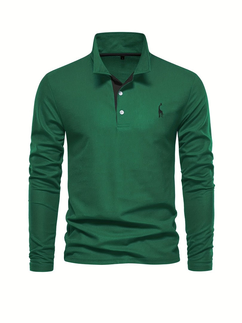 Men's long sleeve polo shirt - product photo 7