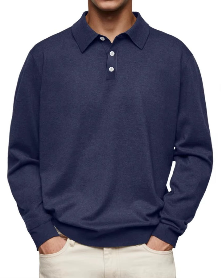 Men's long sleeve polo shirt - product photo 1