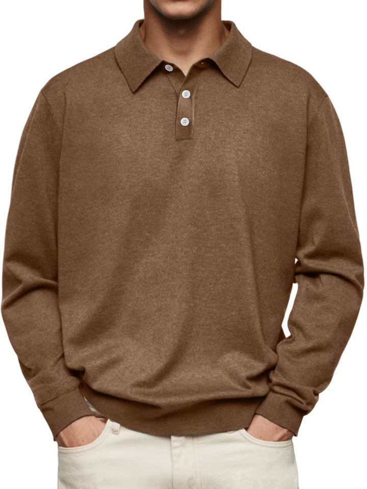 Men's long sleeve polo shirt - product photo 5