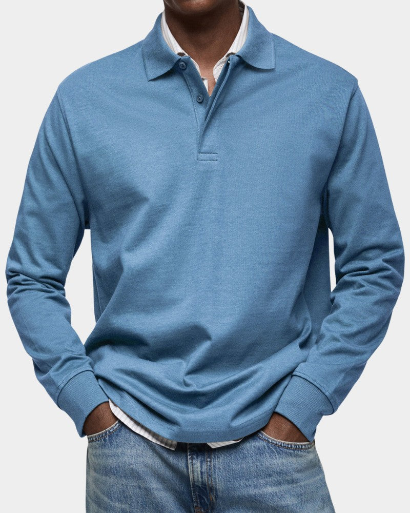 Men's long sleeve polo shirt - product photo 1