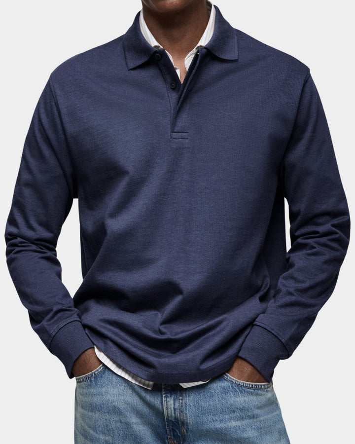 Men's long sleeve polo shirt - product photo 2