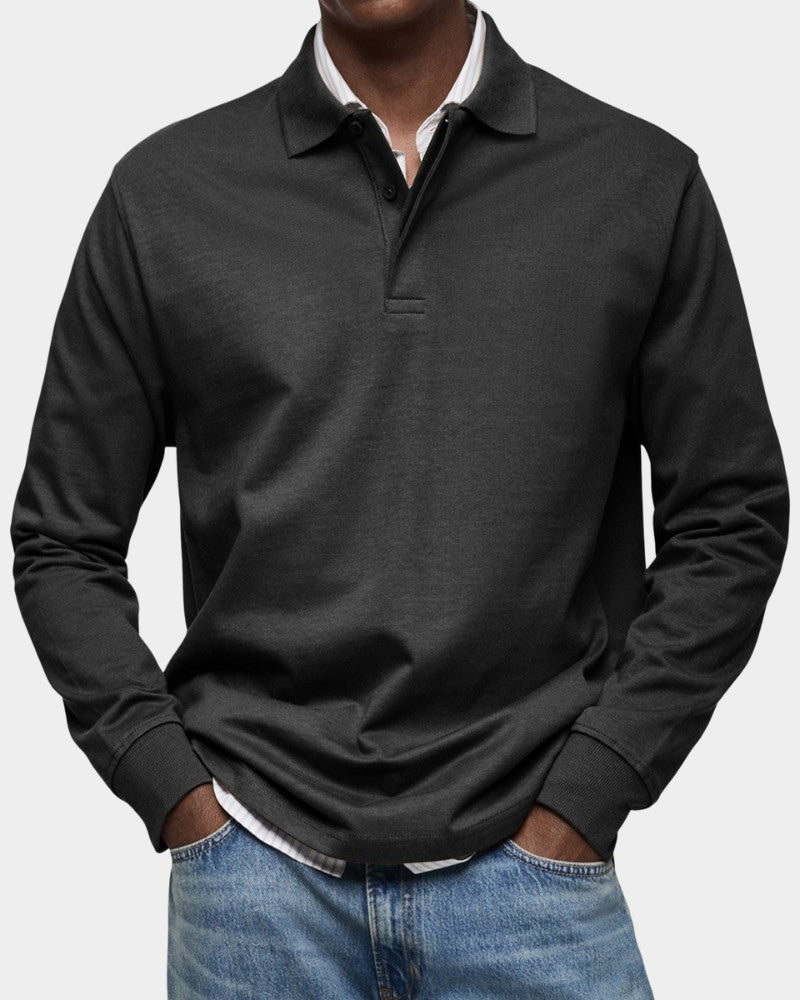 Men's long sleeve polo shirt - product photo 3