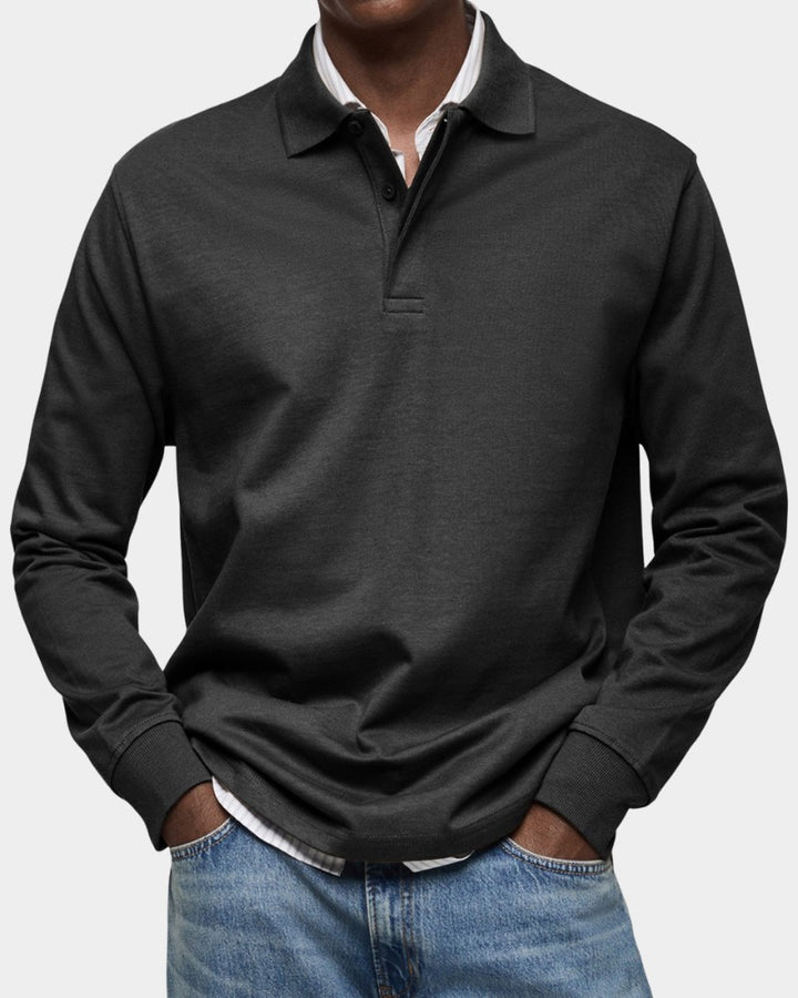 Men's long sleeve polo shirt - product photo 3