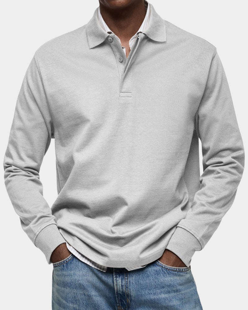 Men's long sleeve polo shirt - product photo 4