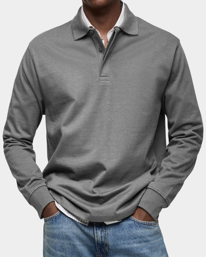 Men's long sleeve polo shirt - product photo 5
